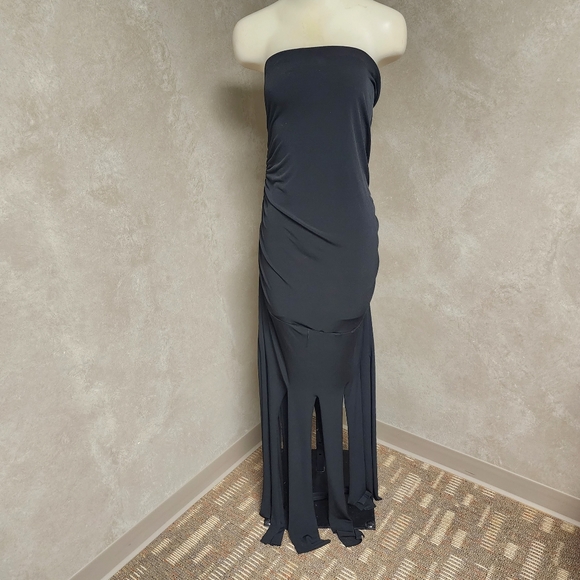 Jamie Nicole Black Sleeveless Maxi Dress Ruched Sides Sz 2X - Picture 3 of 12